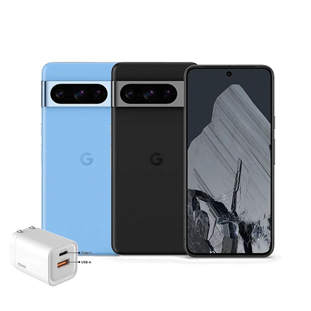 【Google】Pixel 8 Pro 5G 6.7吋(12G/256G/Tensor G3/5000萬鏡頭畫素/AI手機)(快充2件組)