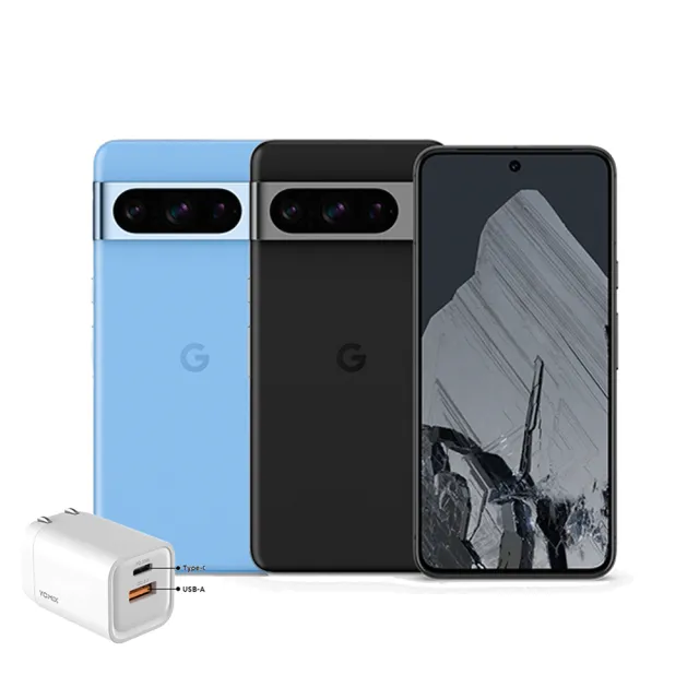 【Google】Pixel 8 Pro 5G 6.7吋(12G/256G/Tensor G3/5000萬鏡頭畫素/AI手機)(可折疊充電器組)