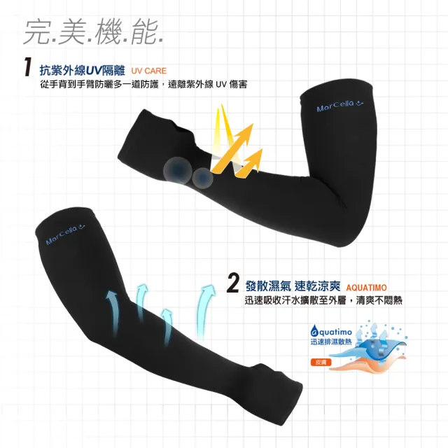 【MarCella 瑪榭】4雙組-MIT涼感防潑水機能有手型袖套(防潑水/涼感/防曬/袖套)