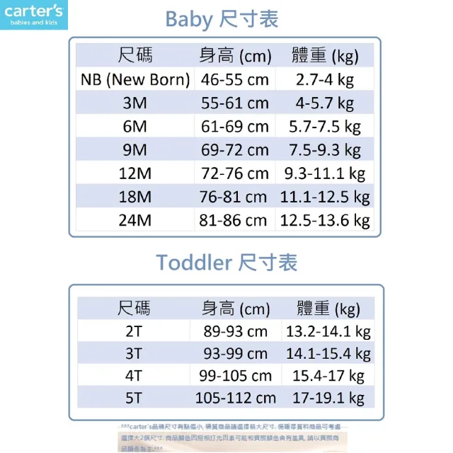 【美國童裝卡特Carter’s】F2.包腳連身衣(春夏秋冬新生兒嬰幼兒兒童包腳連身衣-多款可選)