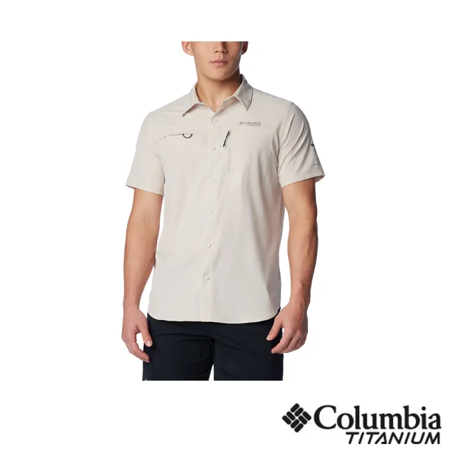 【Columbia 哥倫比亞 官方旗艦】男款-鈦 Summit Valley™超防曬UPF50快排短袖襯衫-卡其(UAE51610KI/IS)