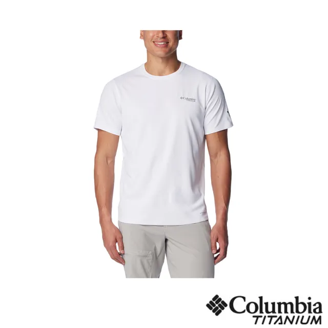 【Columbia 哥倫比亞 官方旗艦】男款-鈦 Summit Valley™超防曬UPF50快排短袖上衣-白色(UAE47860WT/IS)