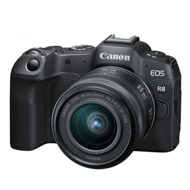 【Canon】EOS R8 + RF 24-50mm F4.5-6.3 IS STM 套組(公司貨 128G全配組)