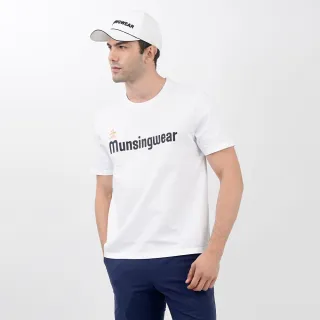 【Munsingwear】企鵝牌 男款白色印花純棉舒適短袖T恤 微落肩 MGTL2508