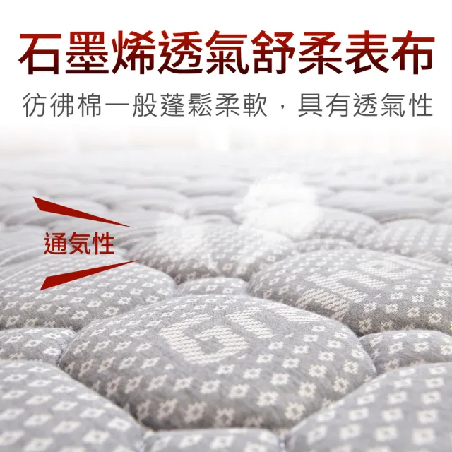 【LooCa】石墨烯遠紅外線獨立筒床墊輕量型(雙人5尺-送石墨烯被+石墨烯枕)