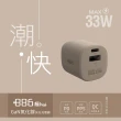 【+886】[極Hai] GaN氮化鎵 33W PD 2孔快充充電器(3色可選)