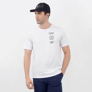 【Munsingwear】企鵝牌 男款白色印花純棉舒適百搭短袖T恤 MGTL2504