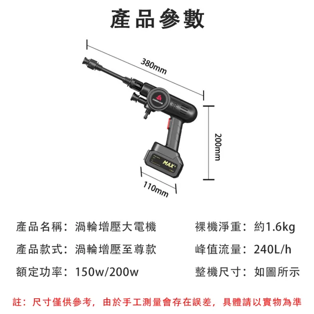 【志高】79998倍渦輪增壓鋰電洗車機 續航持久 高壓水槍(污垢清洗機 洗車槍 純銅電機)