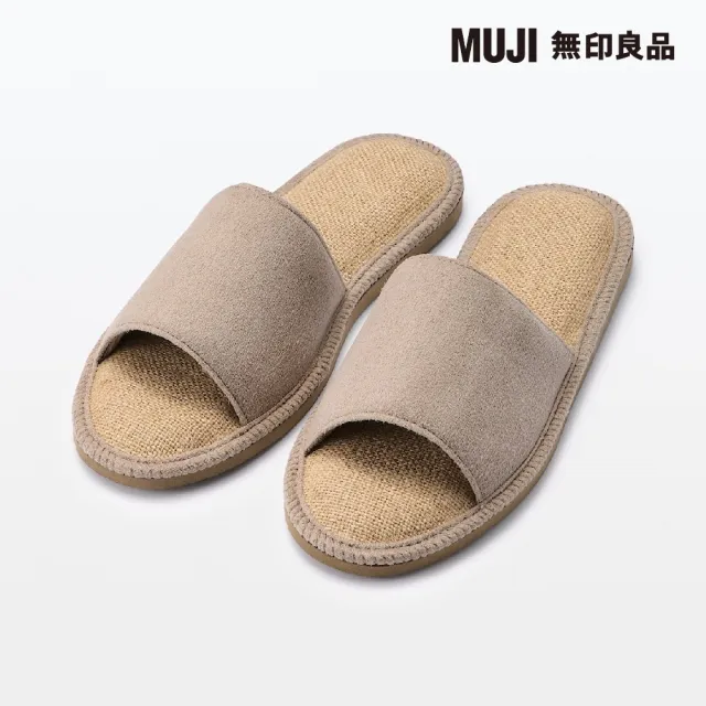 【MUJI 無印良品】黃麻前開拖鞋/灰色