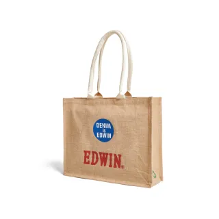 【EDWIN】男裝 亞麻購物袋-特大(土黃色)