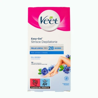 【Veet Easy-Gel】手腿部位專用冷蠟脫毛蠟紙 買2送1(除毛貼片/身體清潔/身體去角質/沐浴乳/肥皂)
