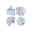 【小禮堂】Sanrio 三麗鷗 方形防水拉鍊購物袋 - 淺色滿版款 Kitty 酷洛米 大耳狗(平輸品)