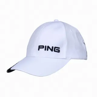【PING】男款LOGO配色高爾夫球帽-白(GOLF/高爾夫配件/PQ23105-87)