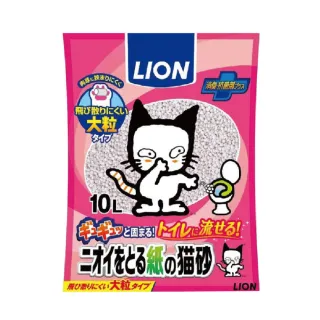 【LION 獅王】消臭紙砂大顆粒 10L/包(貓砂 紙砂 日本LION)