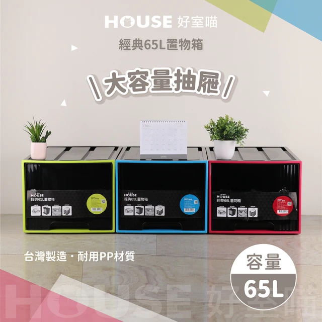 HOUSE 好室喵 經典65L置物箱-2入