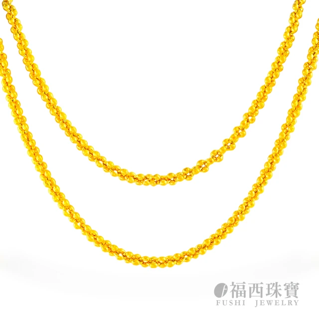福西珠寶 黃金項鍊 珍珠桂花項鍊 1.6尺(金重5.37錢+