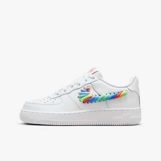 NIKE 耐吉 AF1 AIR FORCE 1 LV8 1 GS 休閒鞋 女 大童 休閒鞋 彩虹 白(FQ4948-100 ∞)