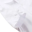 【橘魔法】蝴蝶結袖純白薄短袖襯衫 (女童 大童 白襯衫 花童 表演服裝 攝影 短袖襯衫 童裝 兒童)