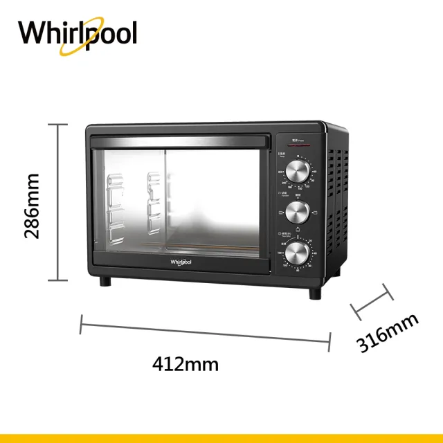 【Whirlpool 惠而浦】18公升不鏽鋼機械式烤箱(WTOM181B)