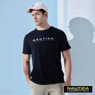 【NAUTICA】男裝 COMPETITION品牌LOGO帆船圖騰造型短袖T恤(黑色)