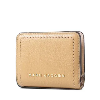 【MARC JACOBS 馬克賈伯】荔枝紋牛皮對開釦式短夾-拿鐵色