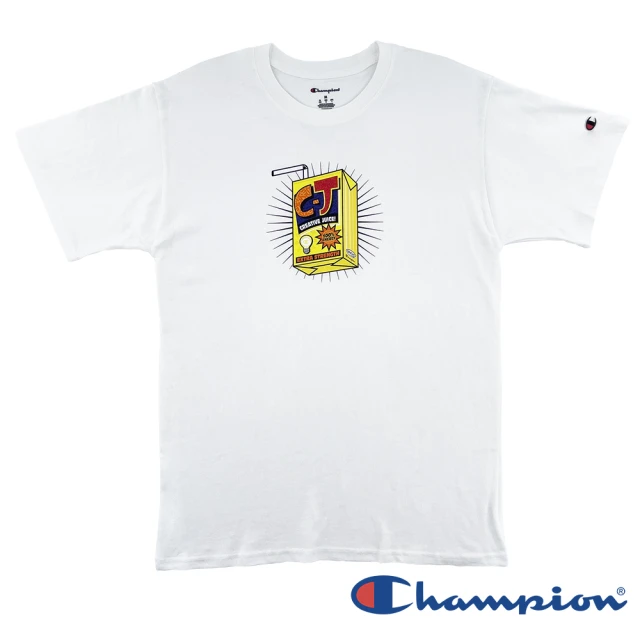 Champion 官方直營-印花趣味圖騰短袖上衣-男(白色)