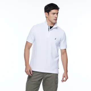 【NAUTICA】男裝 素色質感透氣短袖POLO衫(白色)