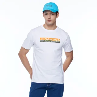 【NAUTICA】男裝 COMPETITION簡約品牌LOGO短袖T恤(白色)