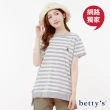 【betty’s 貝蒂思】網路獨賣★長版橫條紋棉質短袖T-shirt(共二色)