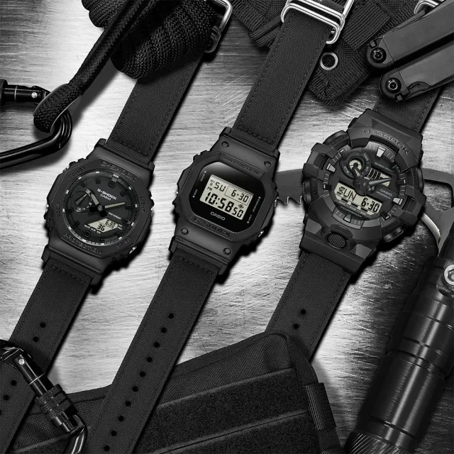 【CASIO 卡西歐】G-SHOCK  Cordura尼龍錶帶 街頭潮流雙顯手錶- 畢業 禮物(GA-700BCE-1A)