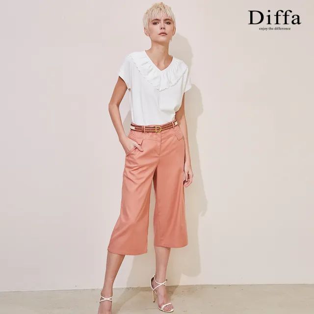 【Diffa】美型口袋設計長褲-女