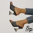 【Sp house】透明水晶跟一字帶露趾水鑽涼拖鞋(3色可選)