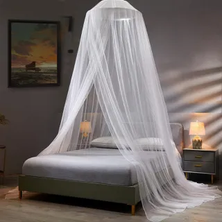 【AHOYE】吊掛式圓頂蚊帳 KingSize床型(睡簾 蒙古包 公主帳)