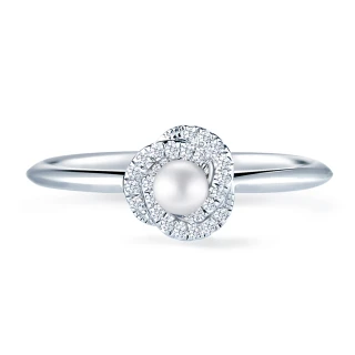 【ALUXE 亞立詩】18K金 珍珠鑽石戒指 珍愛蓓蕾 RW0102