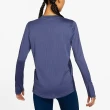 【NIKE 耐吉】長袖 Element 女款 藍 銀 速乾 前短後長 拇指孔 運動 瑜珈 長袖上衣(DX0309-491)