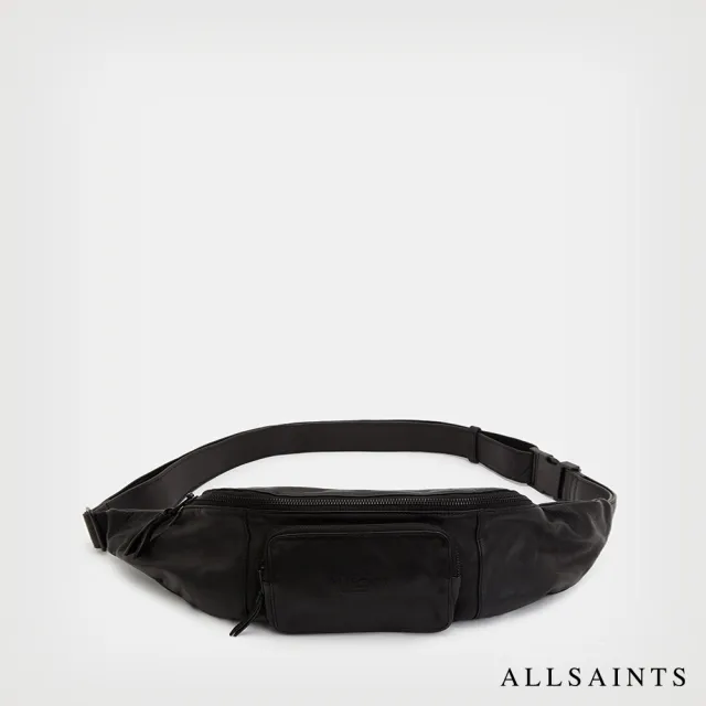 【ALLSAINTS】OPPOSE 低調牛皮LOGO 斜背包腰包 MB511W