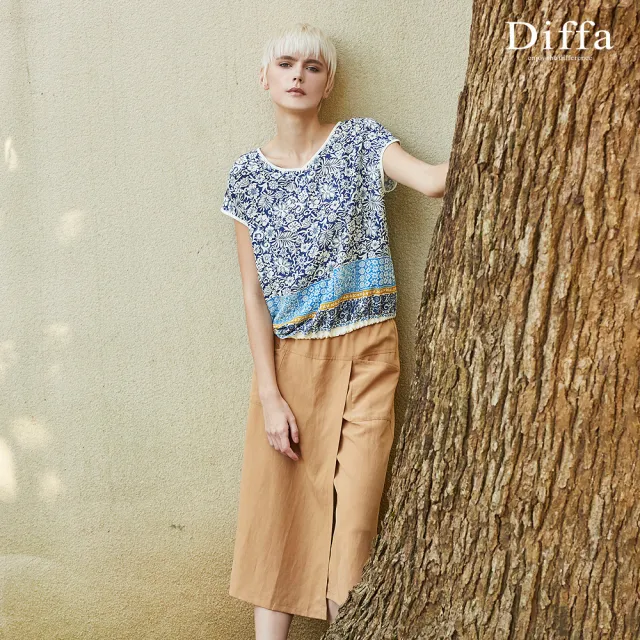 【Diffa】美型剪裁設計長寬褲-女