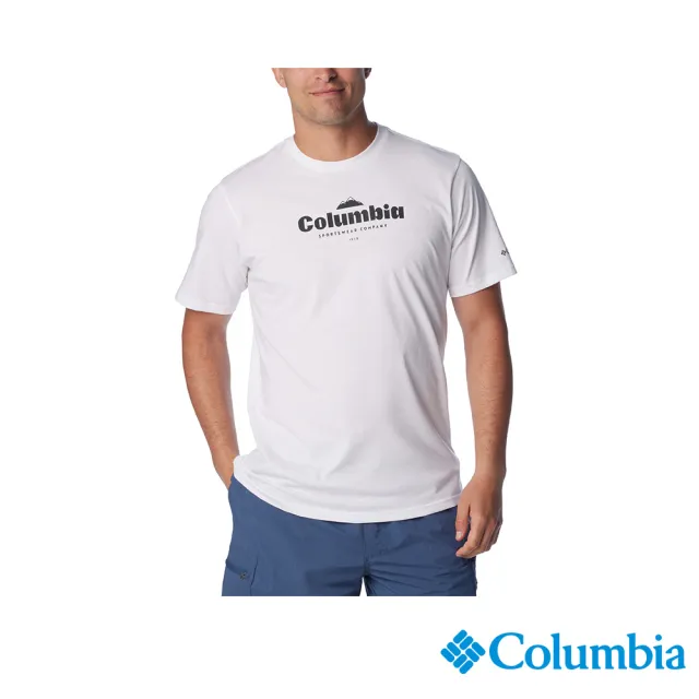 【Columbia 哥倫比亞 官方旗艦】男款-CSC™LOGO短袖上衣-白色(UAO13630WT/IS)