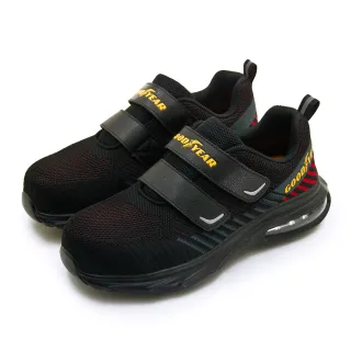 【GOODYEAR 固特異】男 透氣2E寬楦塑鋼頭防護認證安全氣墊工作鞋 紅雀系列(黑紅灰 43910)