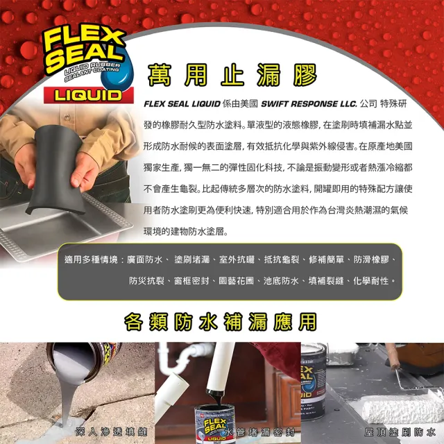 【FLEX SEAL】LIQUID 萬用止漏膠 亮白色 473ml