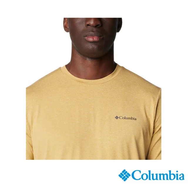 【Columbia 哥倫比亞 官方旗艦】男款-Tech Trail™防曬UPF50快排短袖上衣軍-黃色(UAE55450YL/IS)