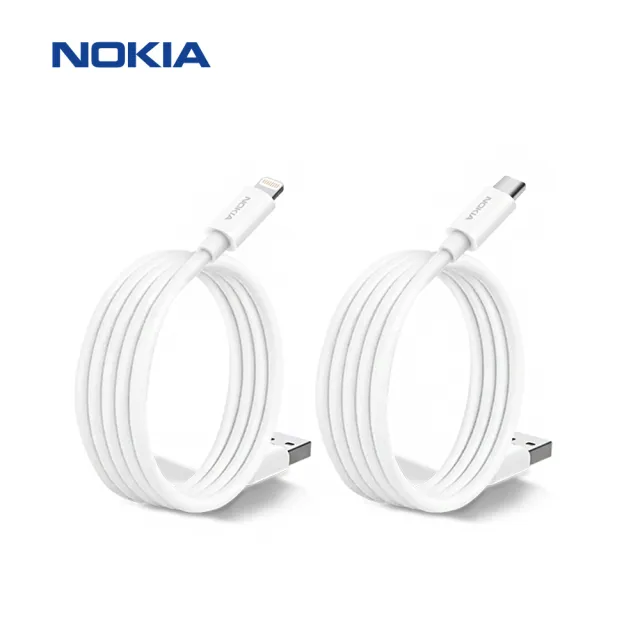 【NOKIA】Type-C + Lightning 100cm  iPhone快充充電傳輸線/雙線套組(E8101 Combo)
