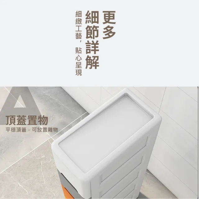 【Mr.Box】簡約優雅5層細縫收納櫃-寬20cm(兩色可選)