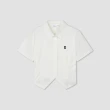 【GAP】女裝 Logo短版翻領短袖襯衫-白色(873201)