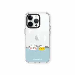 【RHINOSHIELD 犀牛盾】iPhone 13/13 Pro/13 Pro Max/Clear透明防摔手機殼/泡溫泉(懶散兔與啾先生)