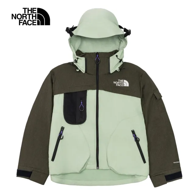 【The North Face 官方旗艦】北面UE女款綠色防風防潑水多口袋可調節連帽外套｜885UI0G