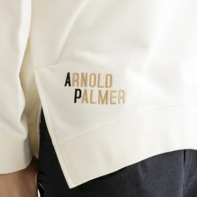 【Arnold Palmer 雨傘】女裝-彈性棉鑽石熊AP印花衛衣(白色)