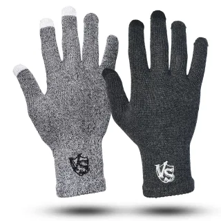 【Vital Salveo 紗比優】防護鍺兩雙入全指觸控保暖護手指套(麻灰/深灰/遠紅外線護手套-台灣製造)