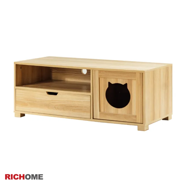 【RICHOME】比利貓咪電視櫃/置物櫃/矮櫃(貓咪圖案)
