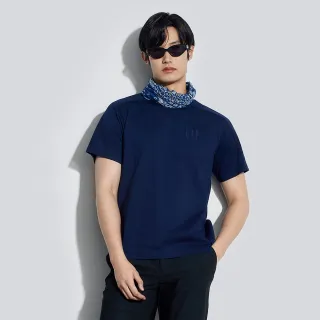 【GAP】男裝 Logo純棉圓領短袖T恤-海軍藍(885509)